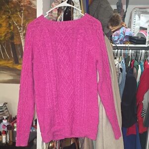 GAP Fuchsia Cable Knit Sweater